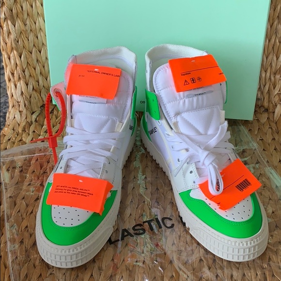 neon off white sneakers